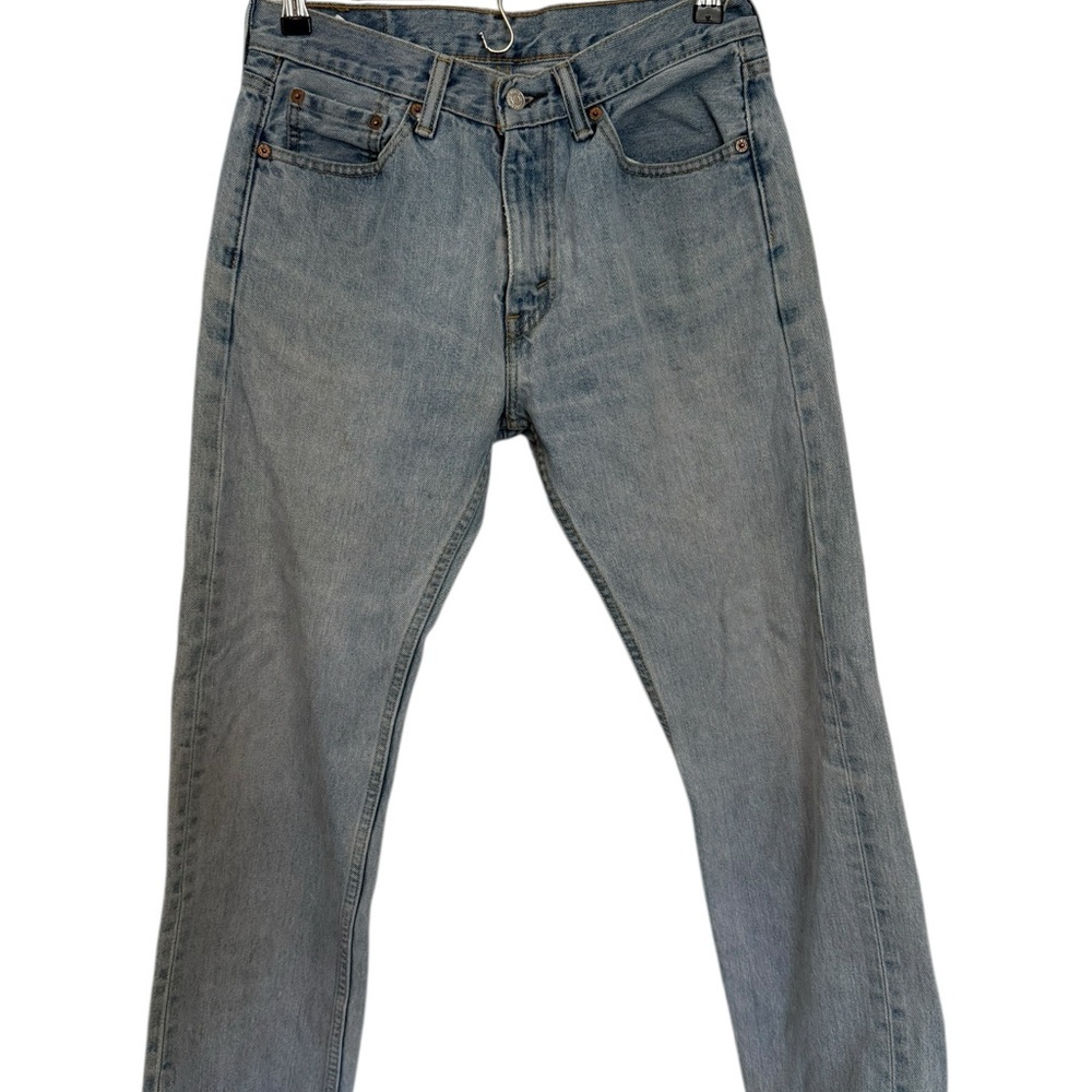 Levi's 505 Blue Denim Straight Leg Jeans Regular Fit Men's
